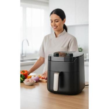 Imagem de Fritadeira Sem Óleo 5,6L 1400W Cinza: Refeições Saudáveis e - Congratu