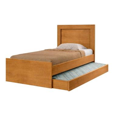 Imagem de Bicama Bibox Luara Solteiro com Cama Auxiliar para Quarto Moderno e Funcional - Nature