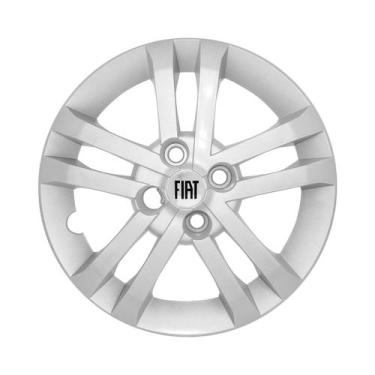 Imagem de Calota Aro 14 Novo Fiat Argo 2021 2022 Prata + Emblema - GFM, Emblema 