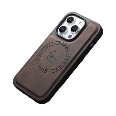 Imagem de Capa Magnética De Couro Vintage Para iPhone 16 15 14 13 12 pro Max Plu