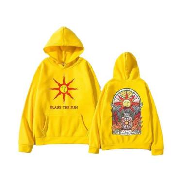Imagem de Hoodies Impressos Dark Souls Praise the Sun Para Homens E Mulheres, Pu