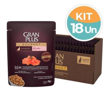 Imagem de Ração Úmida GranPlus Salmão Gatos Adultos 18 Un 85g - Brf