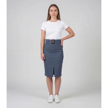 Imagem de Saia Feminina Bengaline Renaluci Azul, G, Azul