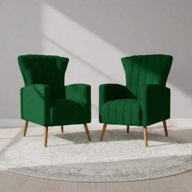 Imagem de Kit 2 Poltronas Estofada Melinda Sala Recepção Suede - LONDRILAR