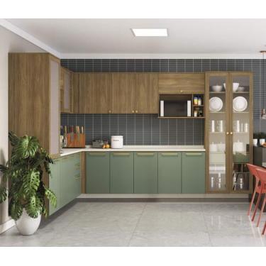 Imagem de Armário de Cozinha Modulada Completa de Canto 15 peças 2,29x3,78m 221 