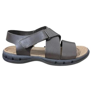 Imagem de sandalia tapua couro semi cromo masculino casual, Cafe, 40