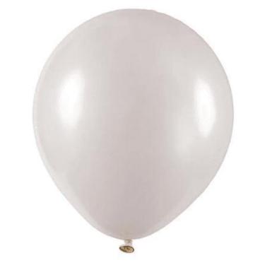 Imagem de BALÃO LISO - ART-LATEX Nº16 -  METAL BRANCO - Pacote com 12 unidades -