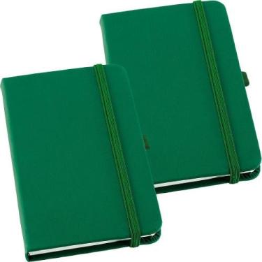 Imagem de Kit 2x Caderneta de Anotações 14x21cm 80 Fls Sem Pauta Verde - TopGet