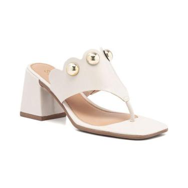 Imagem de Tamanco Feminino Stessy Casual Salto Bloco Meia Esfera Nuvem Babado -,