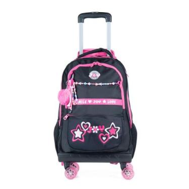 Imagem de Mochila de Rodinha Juvenil Feminina BG Joy Preta - Bagaggio, U, Preto