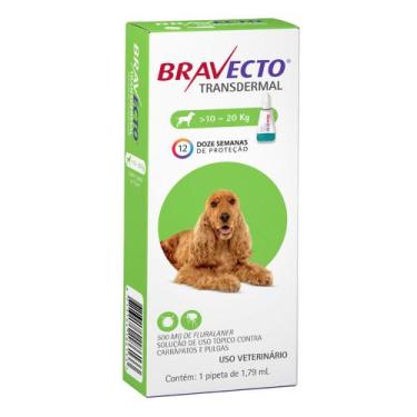 Imagem de Bravecto Para Cães 10 A 20kg 500mg Antipulgas Transdermal - MSD Saúde 
