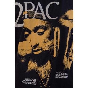 Imagem de Camiseta Tupac I Want To Be - Piticas, G, Preto, Unissex