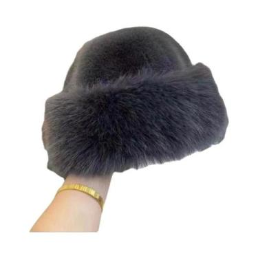 Imagem de Chapéu Feminino Quente De Inverno Com Pelo Macio E Pelúcia, Estilo Pes