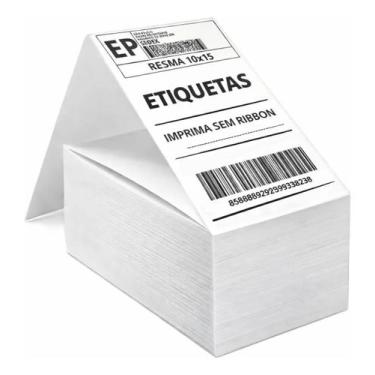 Imagem de 1000 Etiquetas Térmicas 10x15cm Resma Sanfonada para Envios E-commerce