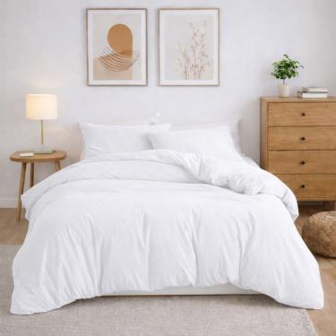 Imagem de Capa de Duvet King Capa Duvet King 100% Poliéster 250x280CM 1 Peça Branco Home&Cia