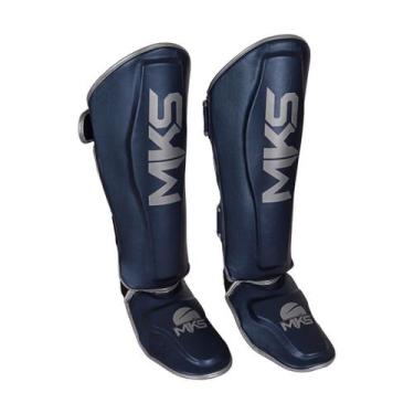 Imagem de Caneleira de Muay Thai e Kickboxing MKS Energy V2 Metalic Blue, GG
