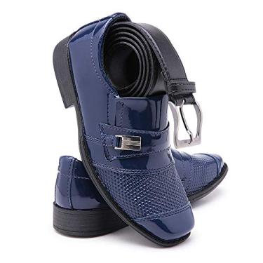 Imagem de Sapato Social Infantil + Cinto (37, Azul)
