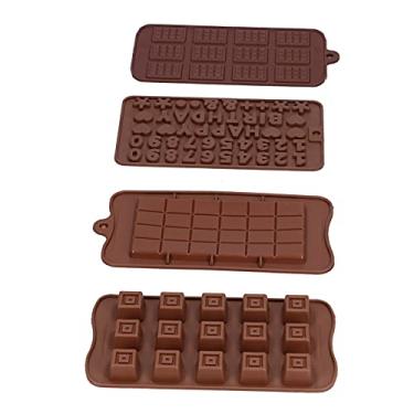 Imagem de Shanrya Molde de chocolate, 4 peças/conjunto de molde de silicone sem cola, inovador, fácil de limpar para festas de aniversário para o Dia dos Namorados