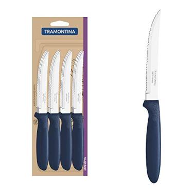 Imagem de Conjunto De Facas Para Churrasco Tramontina Ipanema Com Lâminas Em Aço Inox E Cabos De Polipropileno Azul 12 Peças