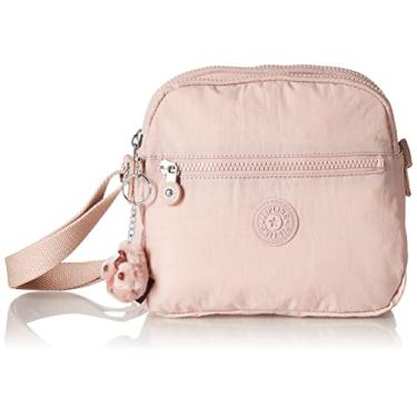 Imagem de Kipling Bolsa tiracolo feminina Keefe, bolsa leve para o dia a dia, bolsa de ombro de nylon, Rosa brilhante