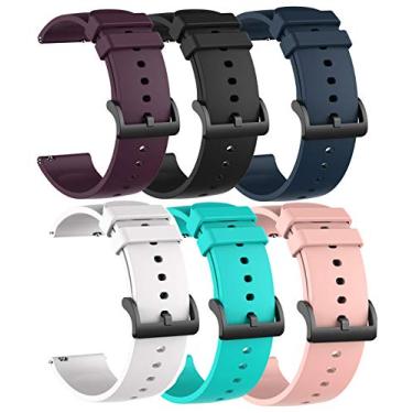 Imagem de TenCloud Pulseira de substituição compatível com Amazfit GTS 4 Mini/GTS 2 Mini/Bip U Pro, pulseiras macias e laváveis para GTS 2 Mini (azul-marinho, preto, roxo, branco, rosa, azul-petróleo)