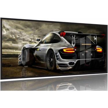 Imagem de Quadros Decorativos Carros Racing 130x60 Moldura Preta 2x2