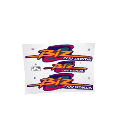 Imagem de Kit Adesivo Jogo Faixas Moto Honda Biz 100 1998 Azul