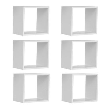 Imagem de Kit 06 Nichos Organizador 33x30cm Branco Ajl Móveis