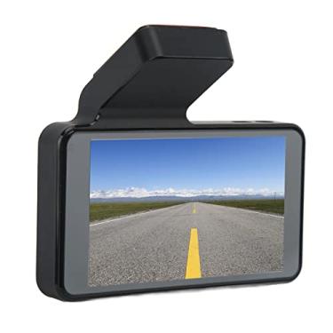 Imagem de Dash Cam frontal e traseira, gravador de painel de carro HD 1080P, câmera de espelho retrovisor para veículo com grande angular de 170°, visão noturna, WDR, sensor G, monitor de estacionamento