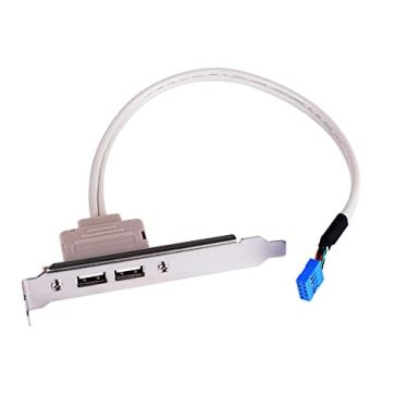 Imagem de Suporte de expansão do painel traseiro da placa-mãe 2 portas USB 2.0 para cabo adaptador de 9 pinos Suportes traseiros expansores para caixa de PC