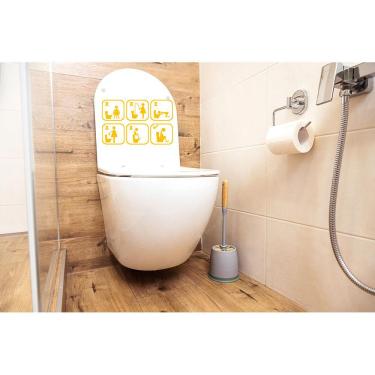 Imagem de Adesivo Feminino Aviso Engraçado Banheiro E Vaso Sanitário