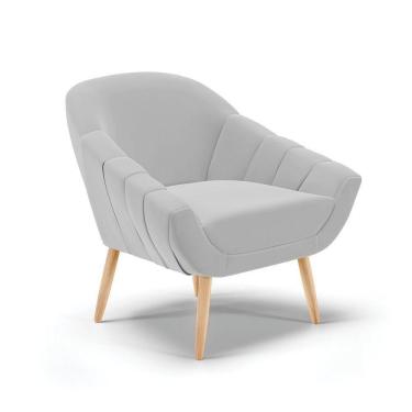 Imagem de Poltrona Giovana Suede Cinza Natural