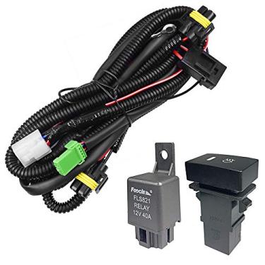 Imagem de HUIQIAODS H11 880 881 H9 H8 Farol de Neblina Conector de fio com relé 40A e kit de interruptores Liga/Desliga Adequado para Honda Lâmpada de Trabalho de Dirigir etc