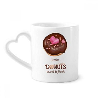 Imagem de Coração chocolate donut sobremesa caneca comida doce café cerâmica copo coração vidro