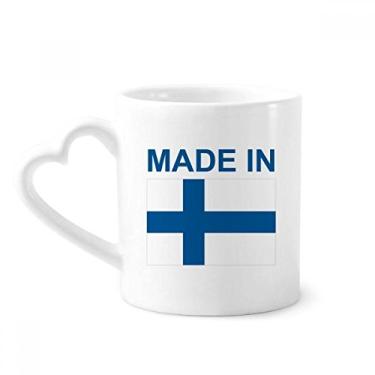 Imagem de Feito na Finlândia Country Love Caneca Café Cerâmica Copo de Coração de Vidro