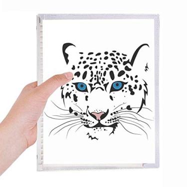 Imagem de Caderno de folhas soltas com cabeça de tigre branca, recarregável, diário de papelaria