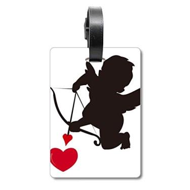 Imagem de Love Cupid Angel Heart Pattern Maleta Tag Bagagem Cartão Pendurado Etiqueta Scutcheon Etiqueta, Multicolorido.