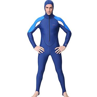 Imagem de Traje de banho masculino, roupa de banho, roupa de mergulho com capuz masculino longo corpo inteiro mergulho roupa molhada surf macacão de natação Pr