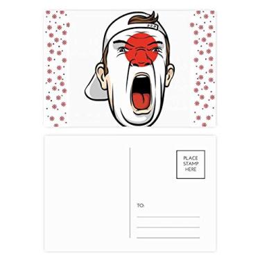 Imagem de Boné gritando maquiagem facial bandeira do Japão Natal flor celebração cartão postal bênção postal