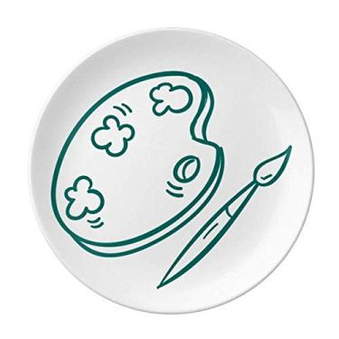 Imagem de Sketchpad Colorido Pincel Prato de Pintura Decorativo Porcelana Salver Louça Prato de Jantar