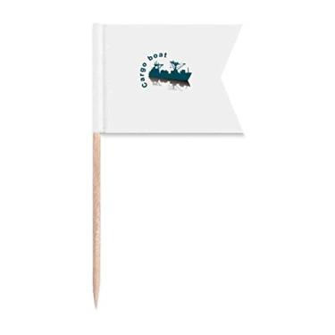 Imagem de Bandeiras de palito de dente com navegação de mercadorias oceânicas para marcação de etiquetas para bolo de festa, comida e queijos