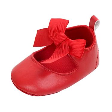 Imagem de Sapatos de princesa andadores sapatos infantis para meninas sapatos macios para meninos sapatos de bebê gênero roupas neutras para bebês, Vermelho, 6-9 meses