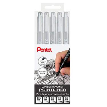 Imagem de Pentel Kit Nanquim Pointliner 05 Pontas KITPOINTLINER