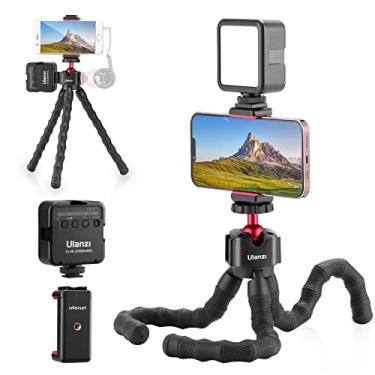 Imagem de ULANZI Kit de Vlogging para iPhone, Tripé Flexível para Celular, Suporte para iPhone para Gravação de Vídeo com Suporte para Telefone, Luz de Preenchimento e Cabo de Carregamento