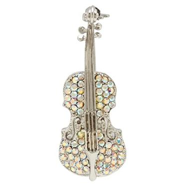 Imagem de Broche Strass Violino BRG0075 (Prateado)