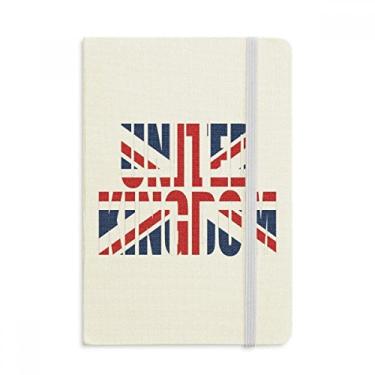 Imagem de Caderno com nome da bandeira do Reino Unido e capa dura oficial em tecido diário clássico