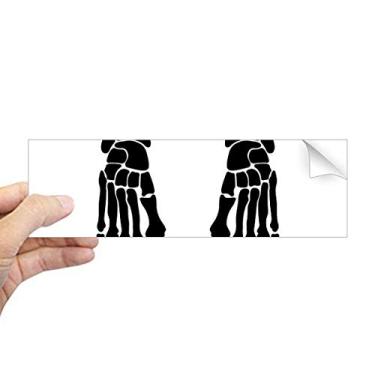 Imagem de DIYthinker Esqueleto osso humano pé preto padrão retangular para-choque adesivo notebook janela decalque