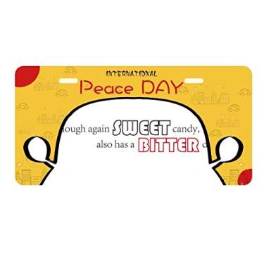 Imagem de DIYthinker Placa de licença Sweet Candy Also Has A Bitter Day para decoração de carro, dia da paz