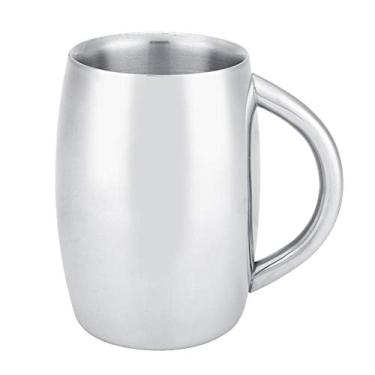Imagem de Caneca de cerveja, caneca de chá de cerveja de parede dupla de aço inoxidável com alça para utensílios de cozinha, #2, 550ml, 1