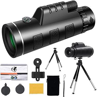 Imagem de Telescópios monoculares 12x50, monoculares à prova d'água com suporte para smartphone e tripé para observação de pássaros, camping, caminhadas